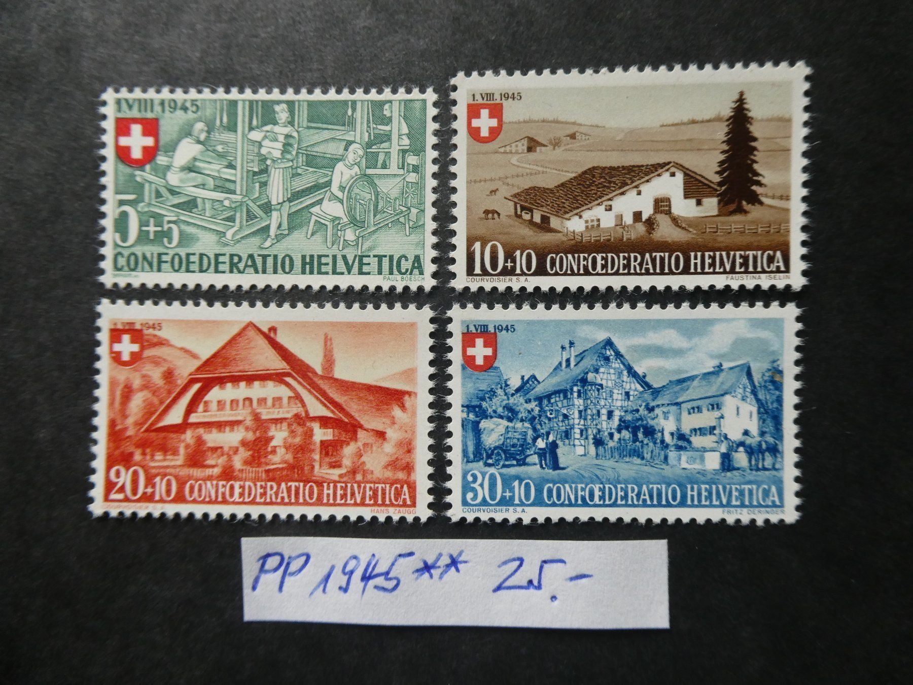 Alle Briefmarken: Pro Patria 1945 postfrisch – Gebraucht aus Lausen von Herbamare01