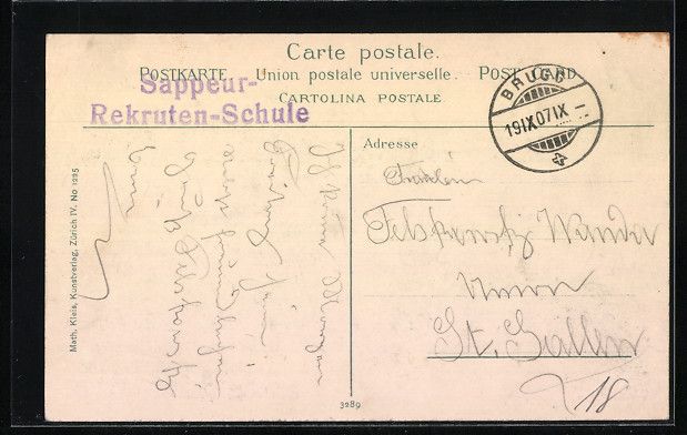 Cartoline postali: AK Brugg, römisches Amphitheater, 1907 – Usato da Berlin venduto da bartko-reher 1
