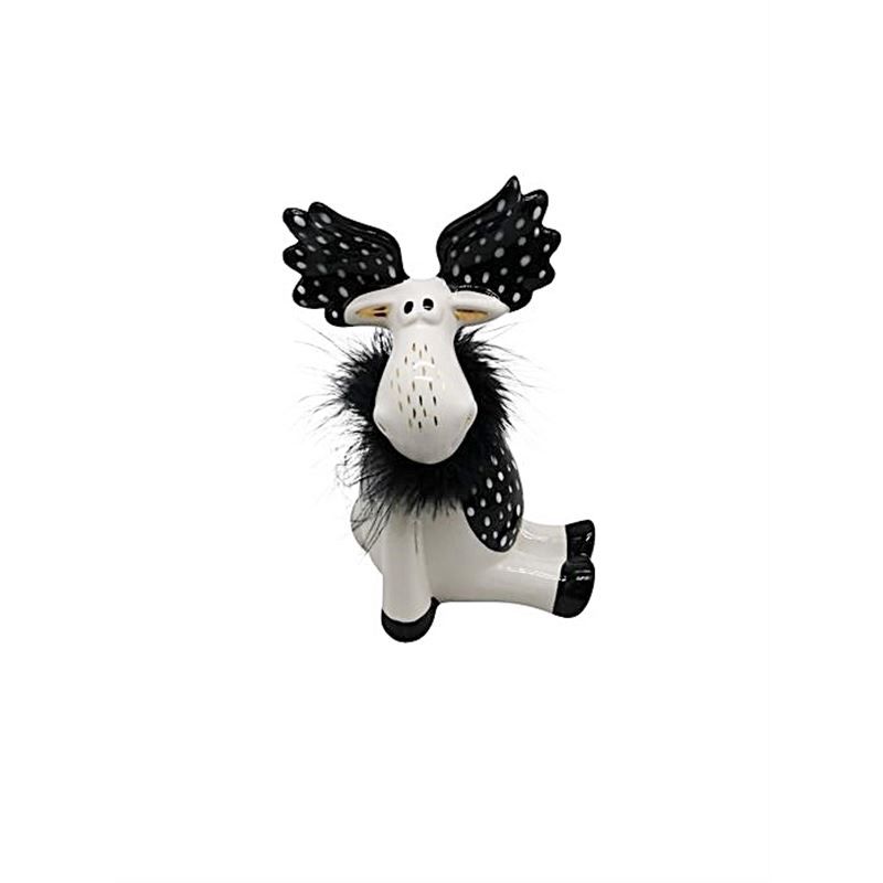 Tutte le decorazioni: Deko Hirsch sitzend, Keramik H19cm weiss – Nuovo e nell'imballaggio originale da Wettingen venduto da Swala
