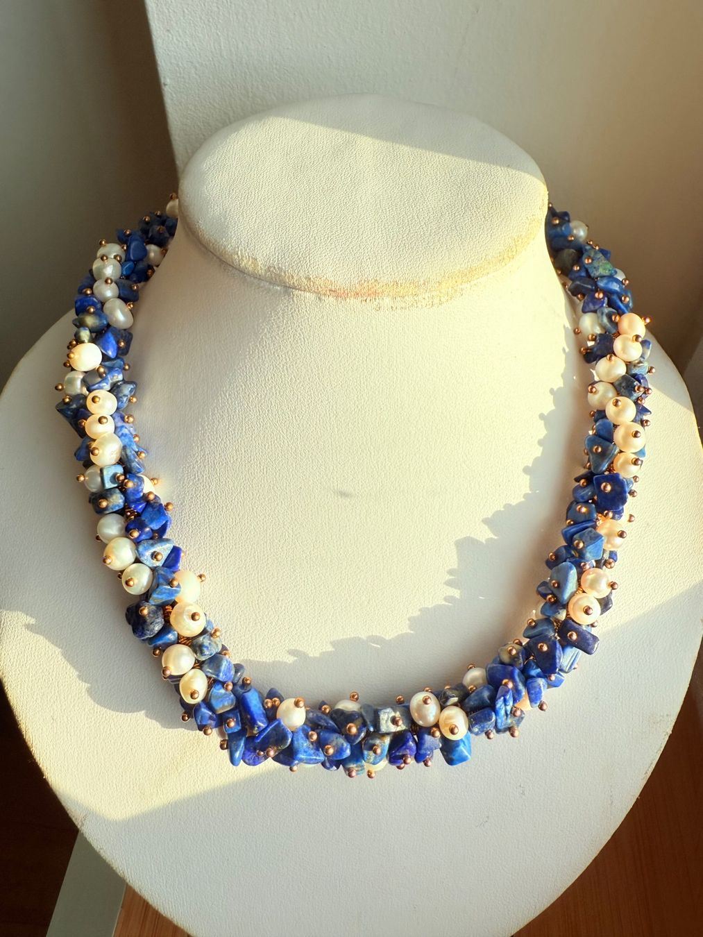 Catenine: Lapislazuli, Süsswasserperlen SET NEU – Nuovo e nell'imballaggio originale da Basel venduto da Chili007