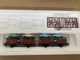 Märklin H0 46127 Autotransportwagen Laae 52 mit 8 VW PKW, DB