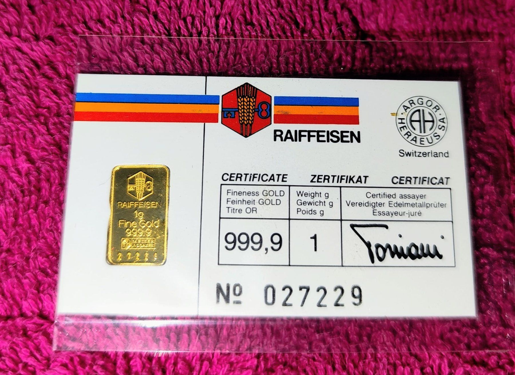 Metalli preziosi: 5 Barren Gold à 1 Gramm – Usato da Basel venduto da singhafreund 3
