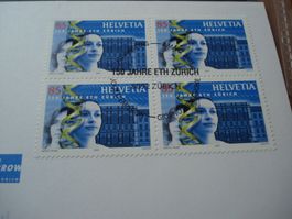 150 Jahre ETH Zürich, 2005, FDC Einzel + 4erblock