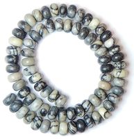 1 Strang echte schöne Netz Jaspis Rondellen Perlen 8 x 5 mm