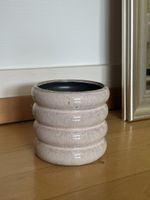 Beige/Creme/weiss Keramik-Blumentopf, Vintage Pop Wavy Sti