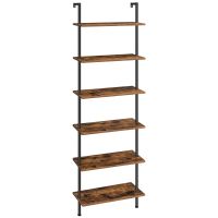 Leiterregal Bücherregal Standregal 6 Ebenen mit Metallrahmen