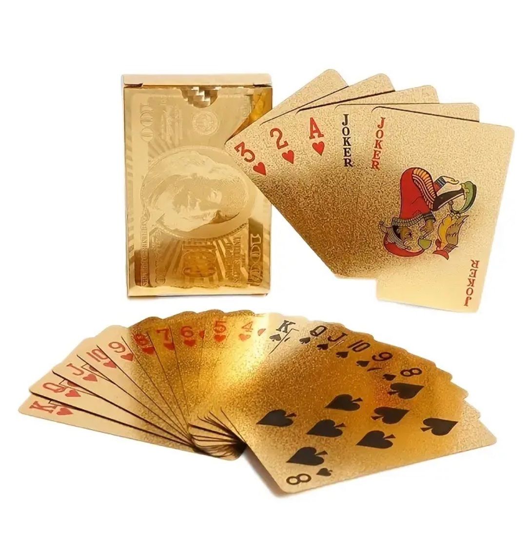 Giochi: Goldene Wasserdichte Poker Karten – Nuovo e nell'imballaggio originale da Oberegg venduto da Alepokemon