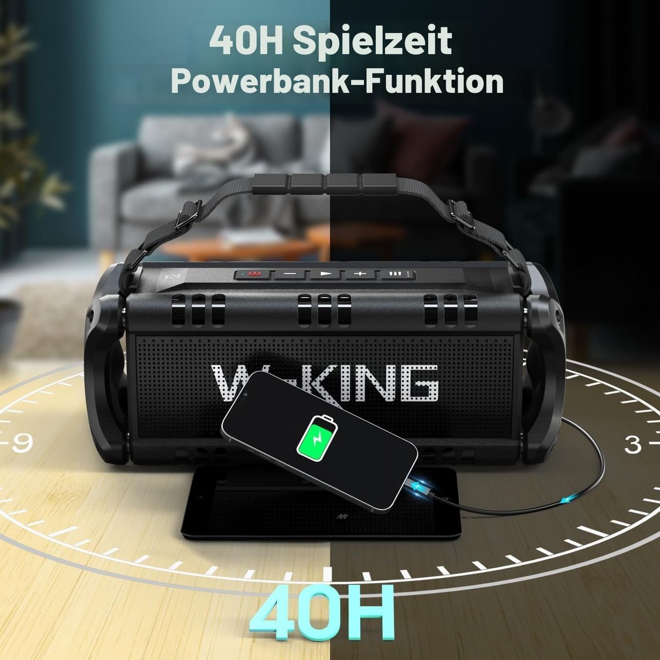Casse acustiche: Bluetooth Lautsprecher 90 W IPX6 Deep Bass 40 Std Akku – Nuovo e nell'imballaggio originale da St. Gallen venduto da RestpostenSG 3