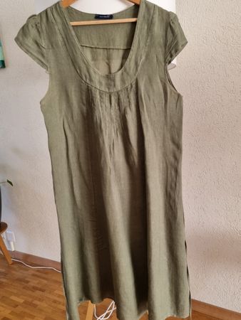 Robe été lin vert olive Talia Benson