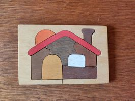 Holzpuzzle "Hüüsli" für Chind, Top Zustand!