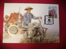 Münzbrief Laos 1988 Sondermünze