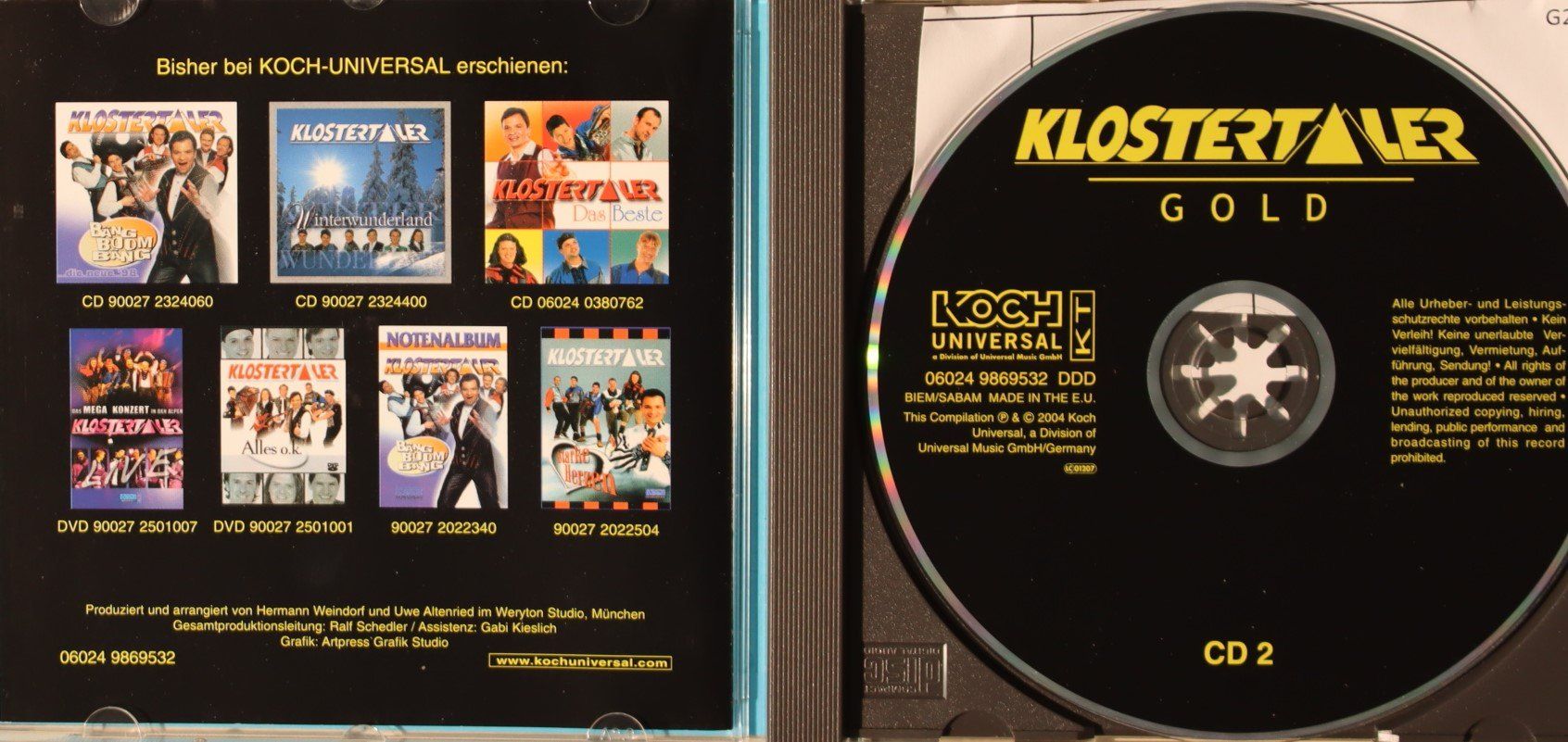 CD: Klostertaler – Gold Cd 2 – Usato da Luzern venduto da CONTENTI 1