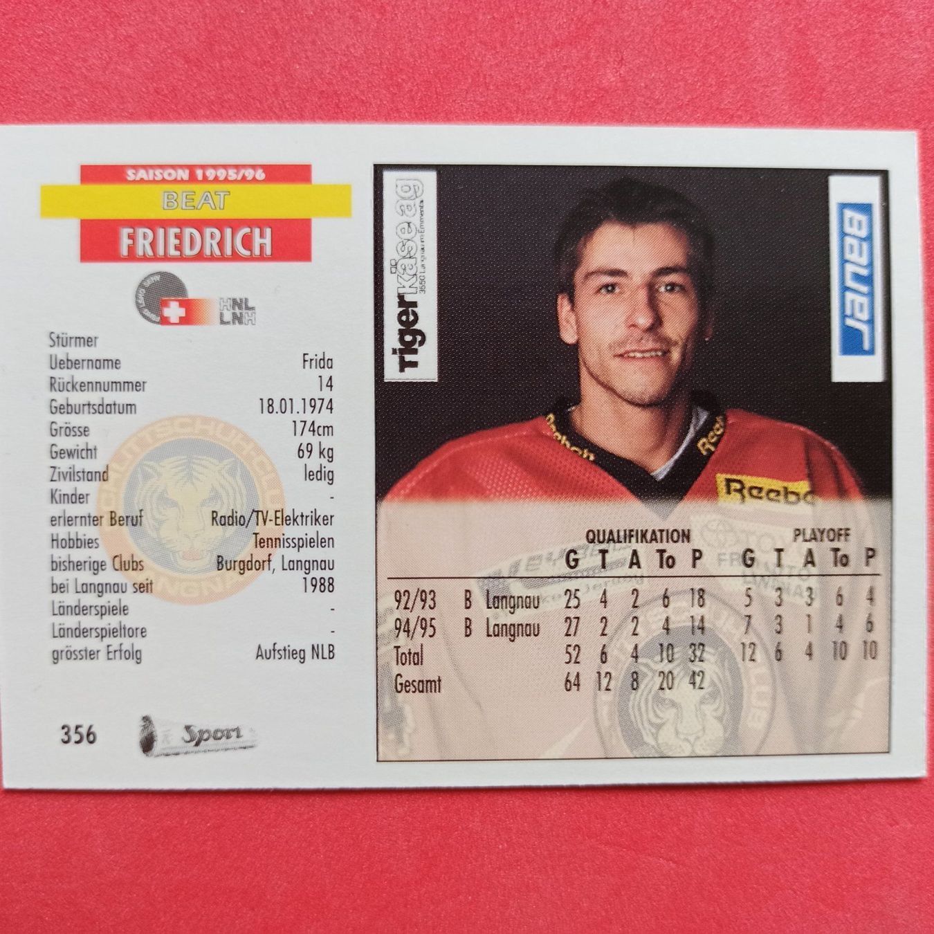 Sammelbilder & Trading cards: Beat Friedrich - SC LANGNAU - 1995/96 – Gebraucht aus Dübendorf von kb86_MOVIE 1