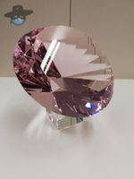 Glas Diamant - pink ca. 15 cm / plus Ständer aus Glas