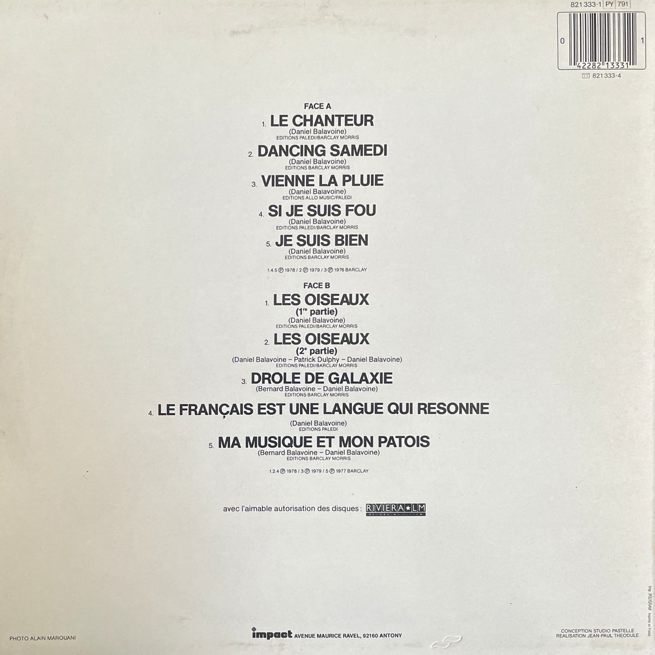 Vinyles: Daniel Balavoine 5 LP's - Parfait état – D'occasion à Savagnier par Ne2065 1