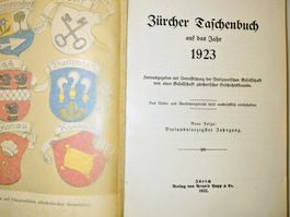 Antike Zürcher Bücher. Jahre 1921 - 1923. Erstausgaben. Rar
