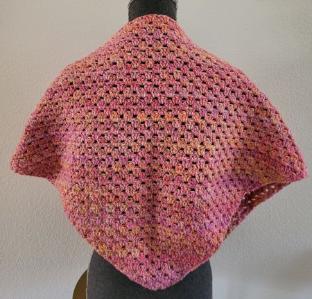 Dreieckstuch gehäkelt rosa orange handgemacht neu