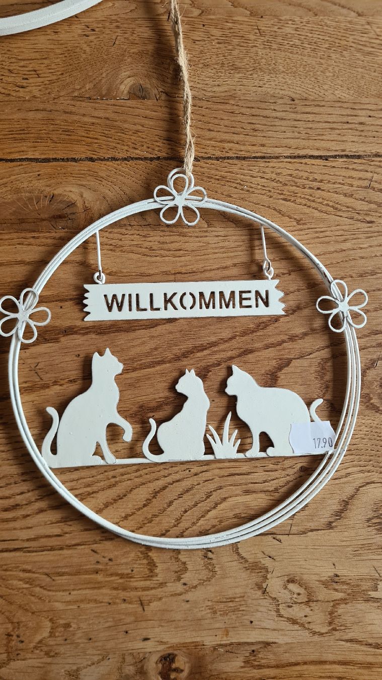 Alle Dekorationen: Shabby- chic Willkommen  mit Cats  – Neu und originalverpackt aus Böttstein von decodor-angi