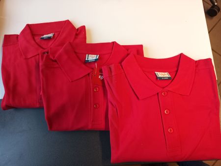 Langarm Poloshirt S / M / XL rot (d)