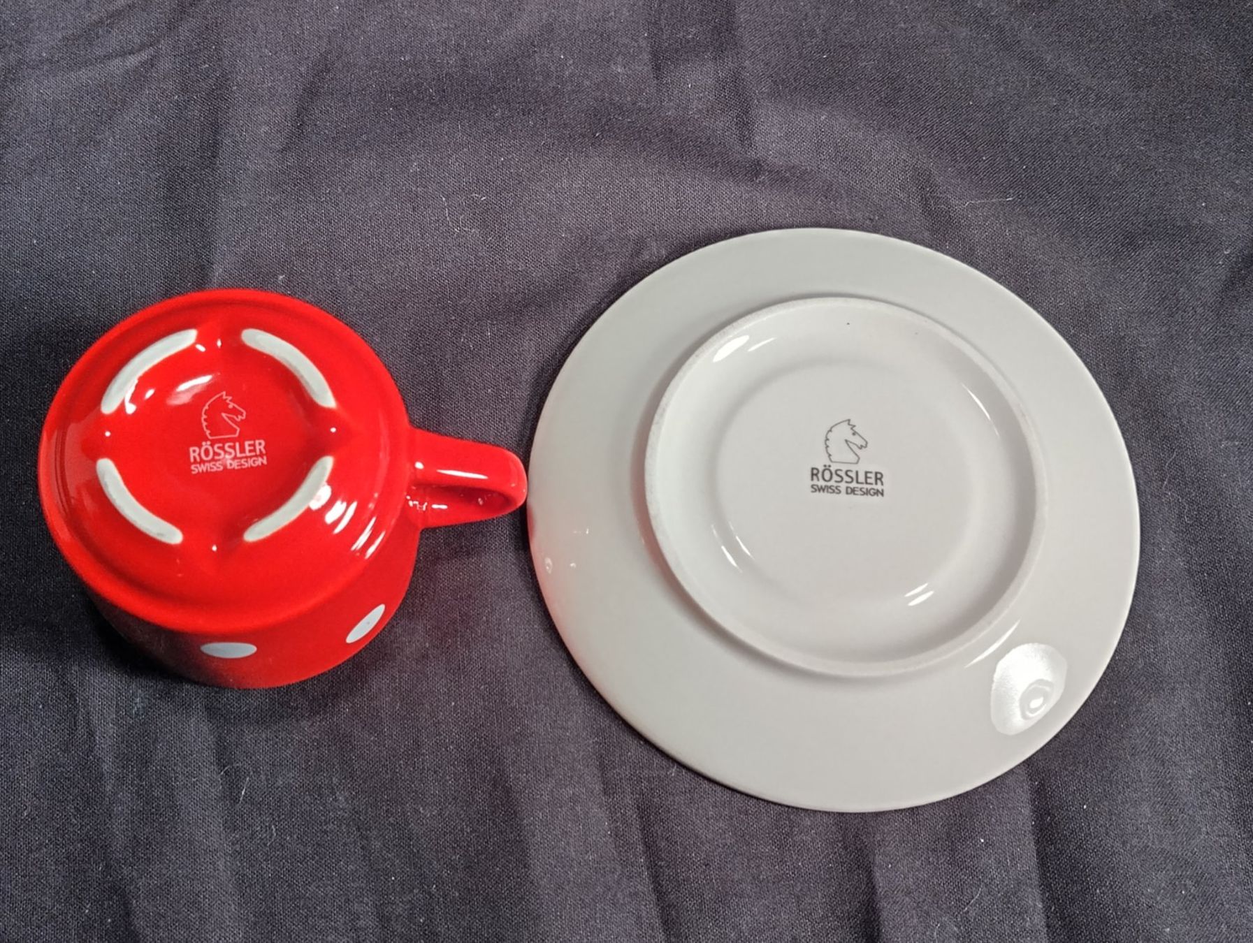 Rössler Set di piatti: Espresso-Set, Rössler, rot getupft – Nuovo (secondo la descrizione) da Bellach venduto da JingleCherry 2