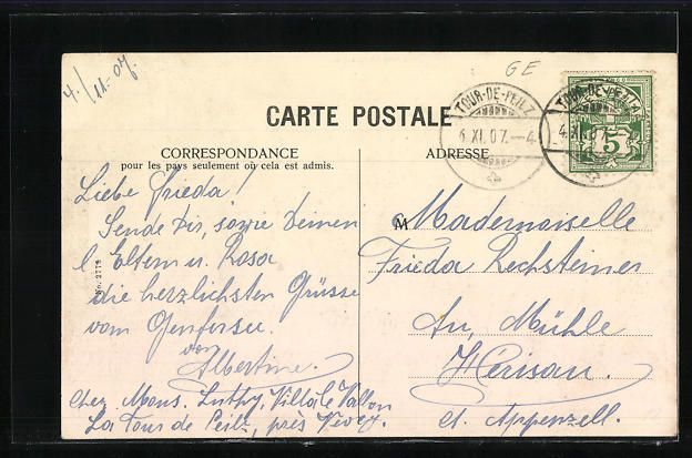 Cartoline postali: AK Geneve, Orte am Lac Lèman, 1907 – Usato da Berlin venduto da bartko-reher 1