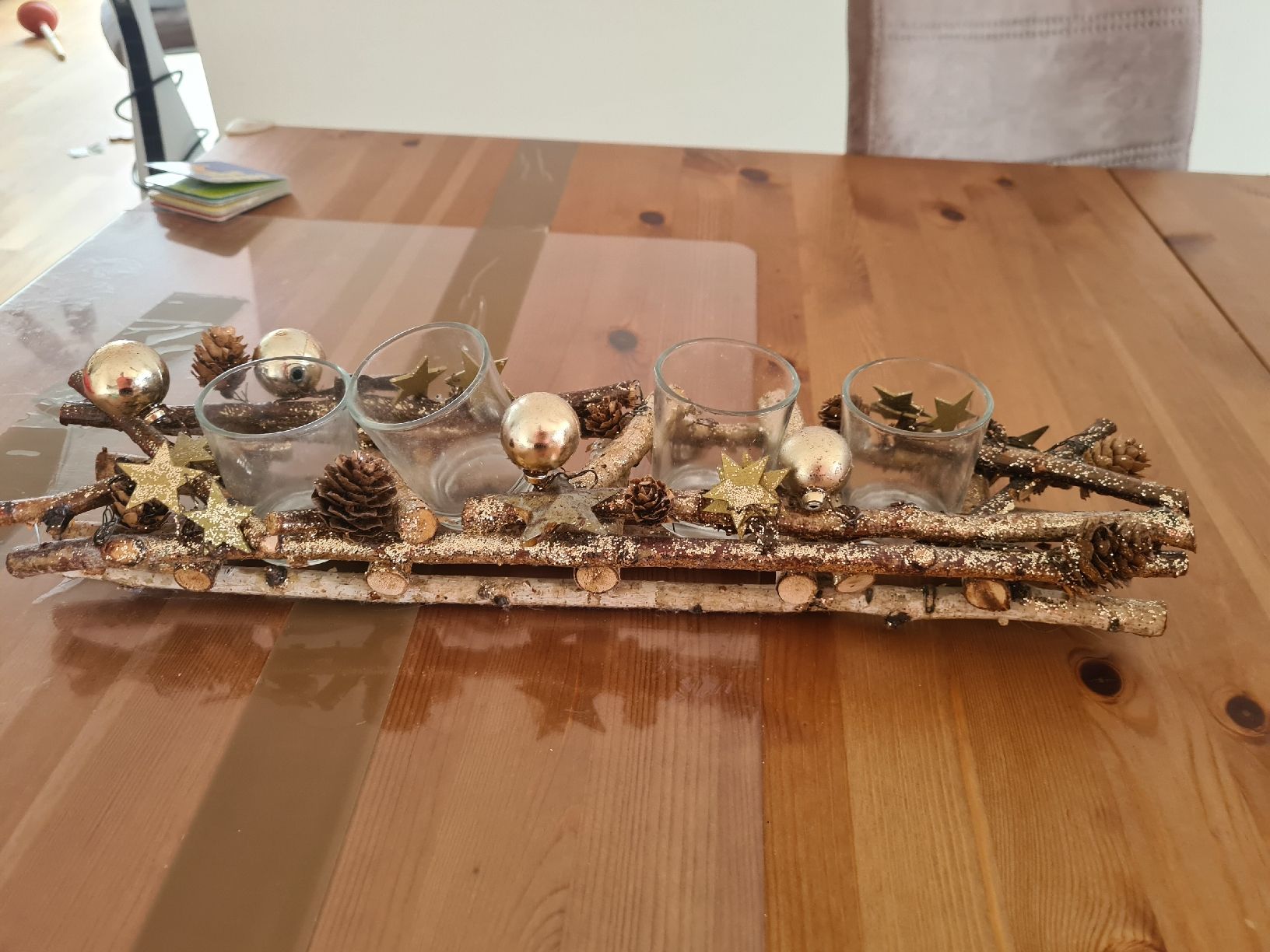 Alle Dekorationen: Adventsgesteck mit 4 Kerzengläser – Gebraucht aus Horw von Mirii91