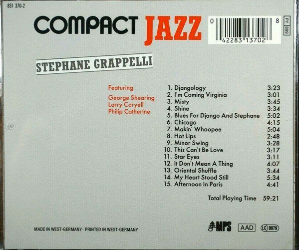 CD: Stephane Grappelli – Stephane Grappelli - Vergriffen! - b – Usato da Brittnau venduto da Zibu 1