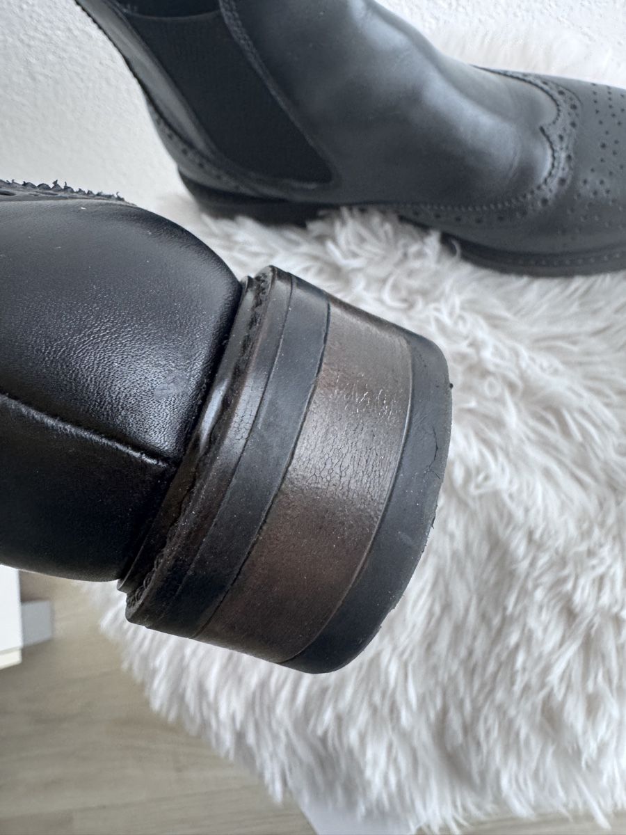 Damenschuhe: Schwarze Lederstiefelette, Gr. 38 – Neu (gemäss Beschreibung) aus Wiesendangen von Biker39 2