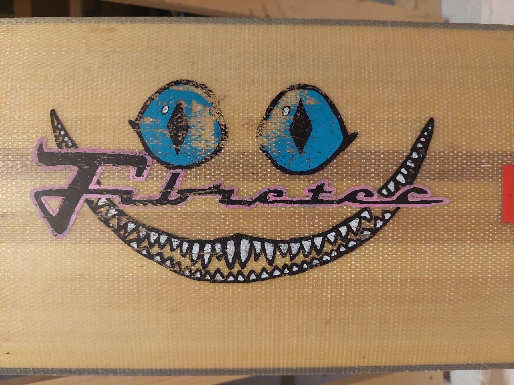 Skateboards: Fibretec Longboard / Downhill - mit Grinsekatze auf Base – Usato da Dübendorf venduto da aur_wm8b 2