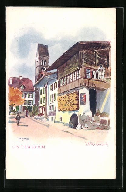 Cartoline postali: Unterseen, Strassenpartie im Ort – Usato da Berlin venduto da bartko-reher