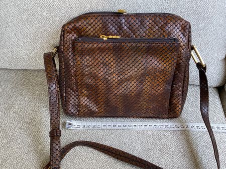 DEY Leder Locher Tasche Umhängetasche braun