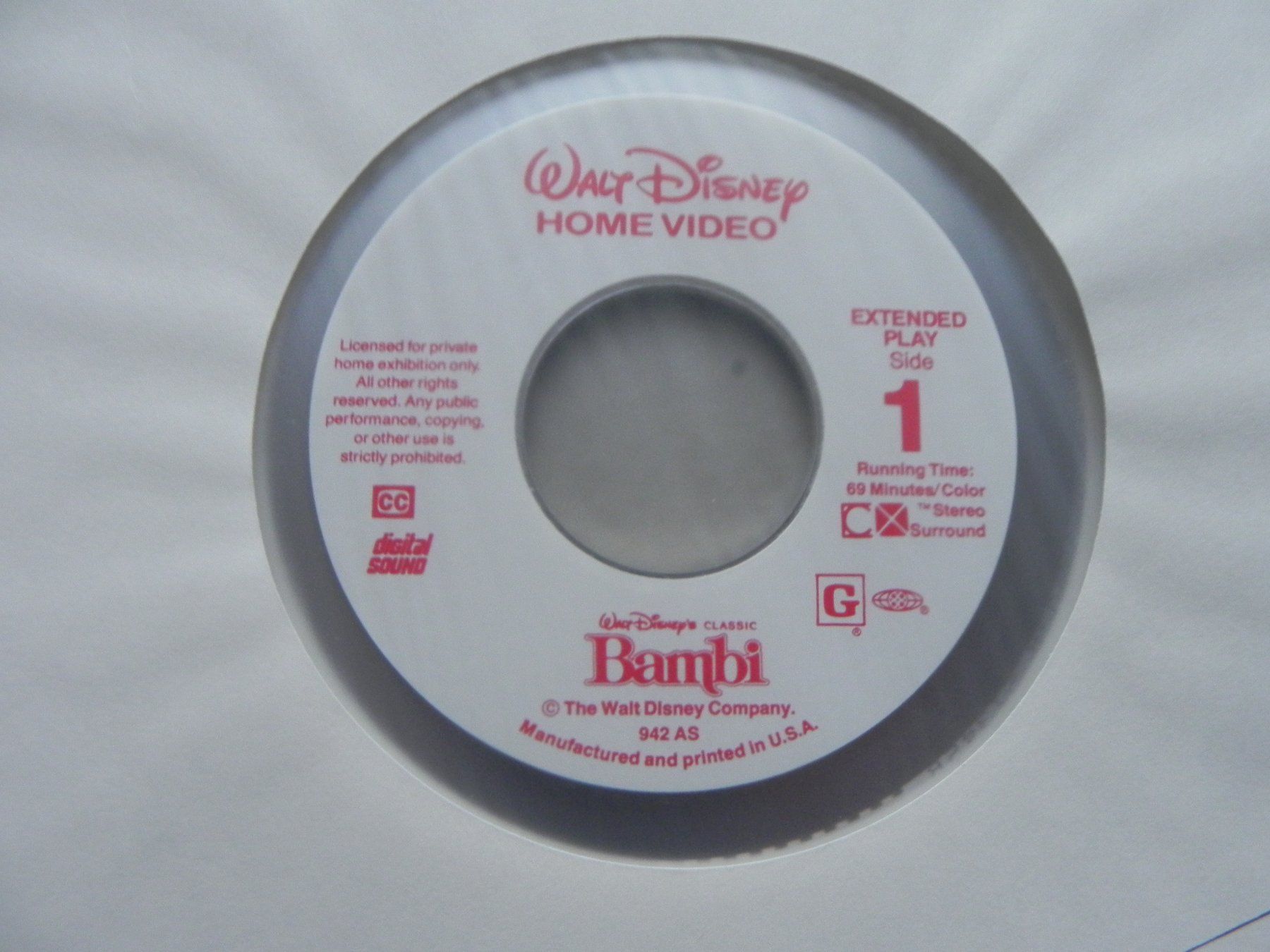 Tutti i DVDs: Laserdisc Walt Disney Bambi ca. 1990 Engl. Sprache Cod free – Usato da Siebnen venduto da krimsie 5