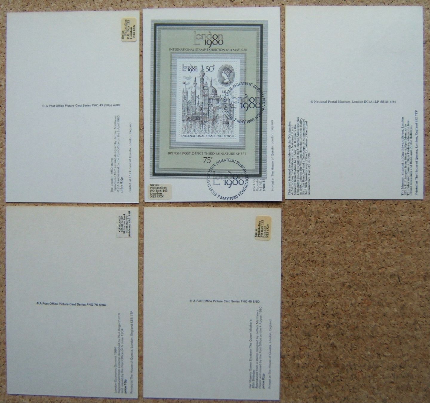 Tutti i francobolli: LOT MAXIMUMKARTEN GROSSBRITANNIEN : 1980 / 1984 – Usato da Brunnen venduto da Nonne04 1
