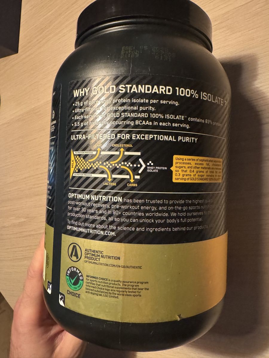Cibi & Specialità: Protein OPTIMUM NUTRITION 100% Gold Standard Isolate Schoko – Nuovo e nell'imballaggio originale da Dübendorf venduto da vitrickson 3