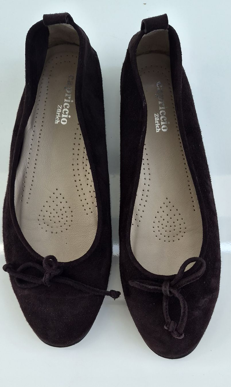 Scarpe da donna: Ballerinas CH Gr. 37.5 braun Wildleder Made in Italy – Usato da Rapperswil SG venduto da lemiii 1