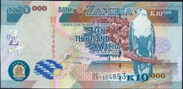 Zambia 10'000 Kwacha 2006 P-46c UNC, selten