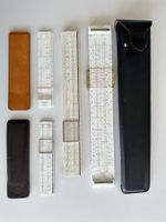 5 alte Rechenschieber ARISTO Nestler mit Etuis Vintage