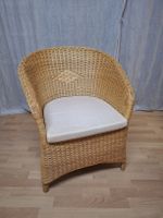Rattan-Polstersessel, Korbstuhl, geflochtener Stuhl