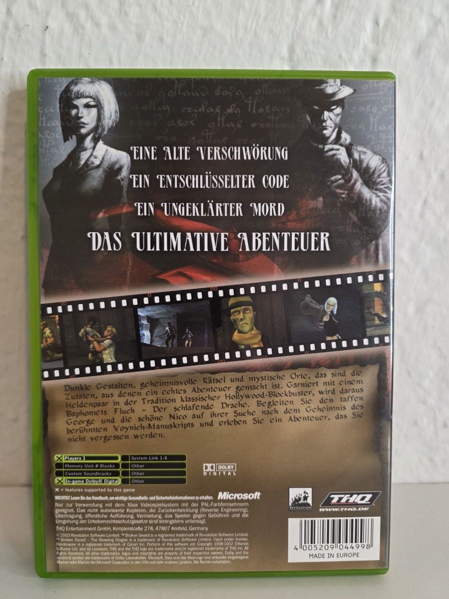 Giochi: Baphomets Fluch: The Sleeping Dragon - Xbox Game – Usato da Ehrendingen venduto da bubulence 1