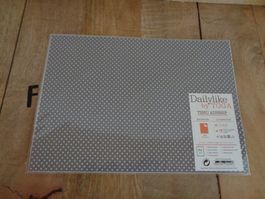 NEUER A4 Selbstklebe-Stoff grau-weiss Polka dot - 809051