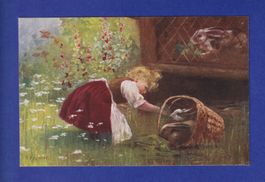 ENFANT - Jeune fille et lapin