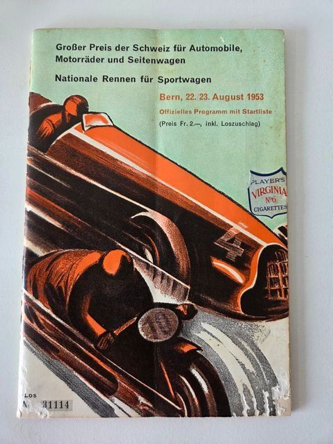 Alfa Romeo Dokumente: Programmheft Grand Prix Bern 1953 GP Schweiz Autorennen – Gebraucht aus Schenkon von Elbarto007