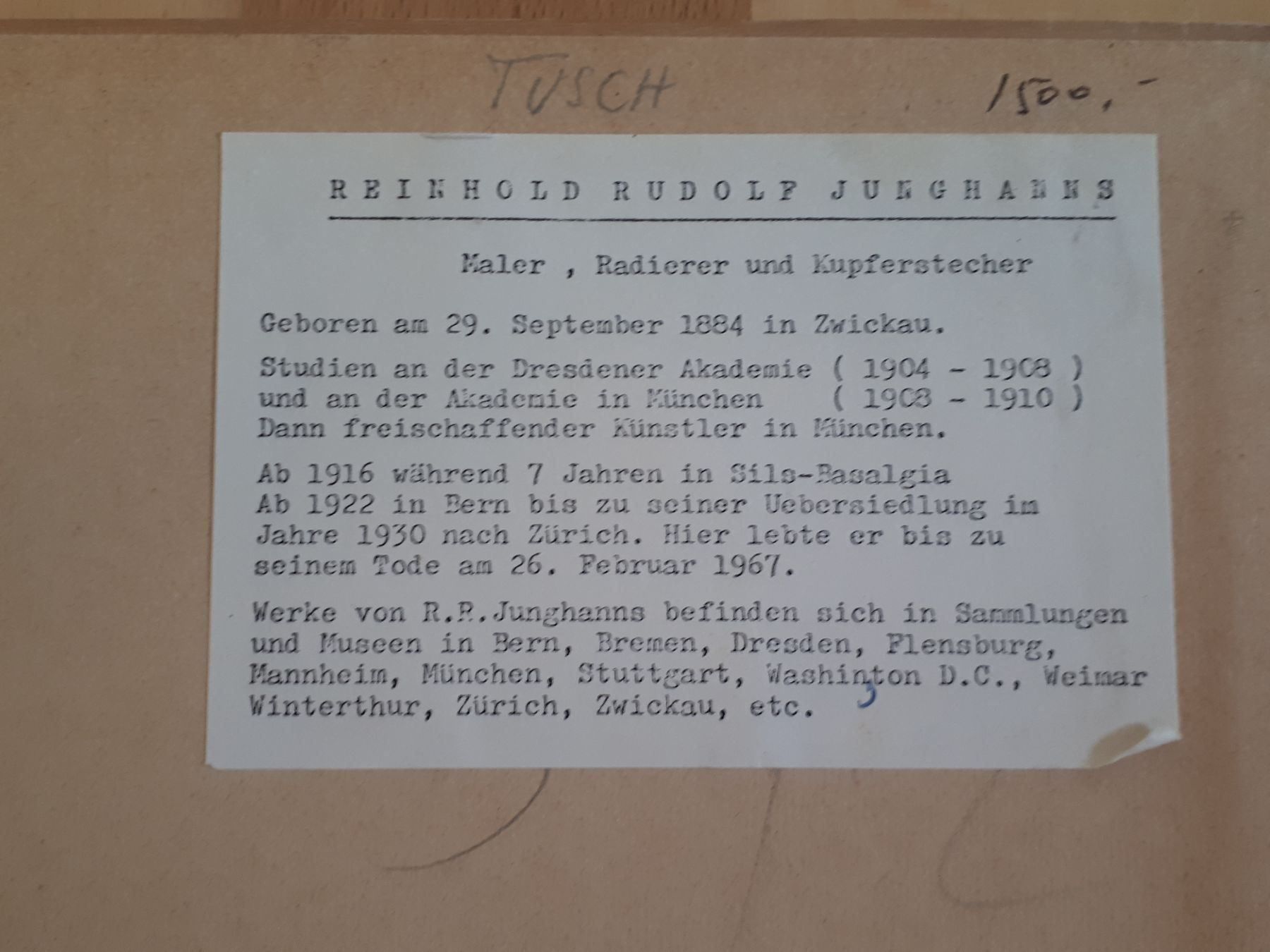 Dipinti: Reinhold Rudolf Junghans Tuschbild Reh – Usato da Dielsdorf venduto da anabur 1