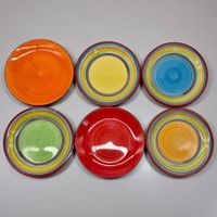 Lot de 6 assiettes multicolores en céramique Villa d'Este