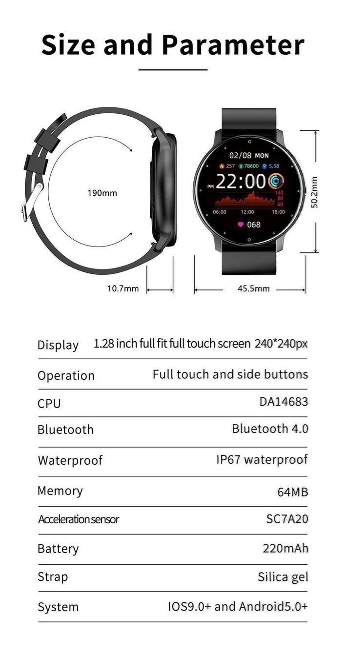 Smartwatch: SMARTWATCH - SPORT SMARTWATCH - WATCH - BLUETOOTH - TRACKER – Nuovo e nell'imballaggio originale da Kriens venduto da swissgadget 7