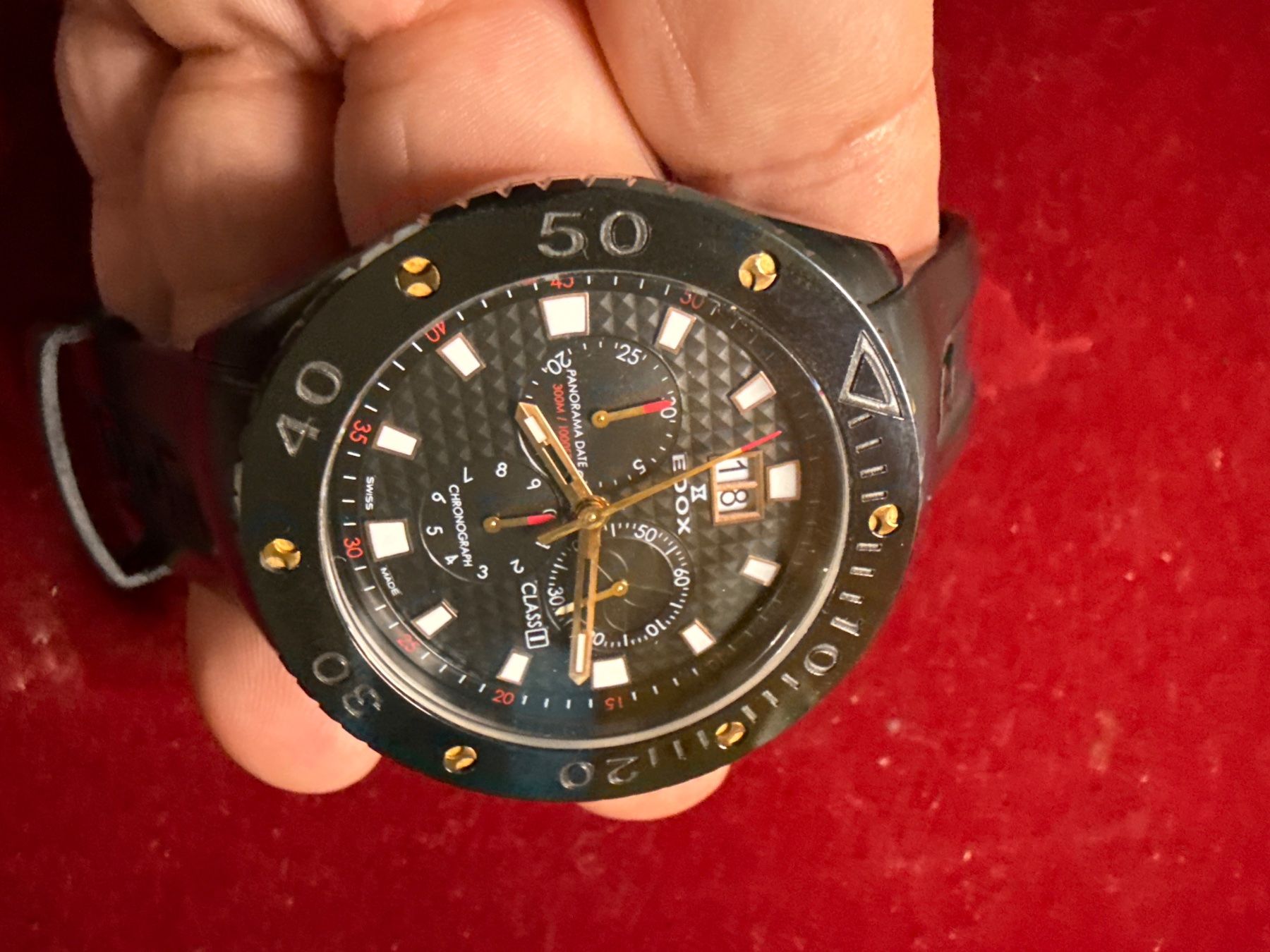 Edox Uhren: Edox Class1 Chronograph 46 mm Neuwertig – Gebraucht aus Pfeffingen von Allhandelklgwatches 1