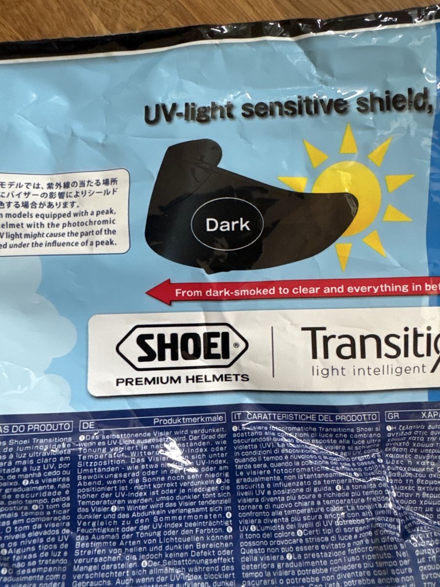 Shoei Caschi & visiere: SHOEI CNS-1 Transitions Visier - mit Pinlock – Nuovo (secondo la descrizione) da Hünenberg venduto da fightlady 4