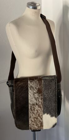 Umhängetasche Bull & Hunt Leder Fell braun 