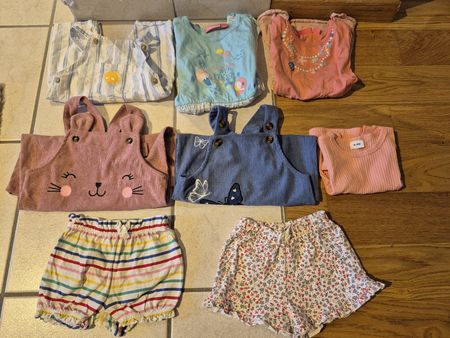 Mädchen Baby 8 Teile Kleiderpaket Sommer | Latzhosen | Kleid