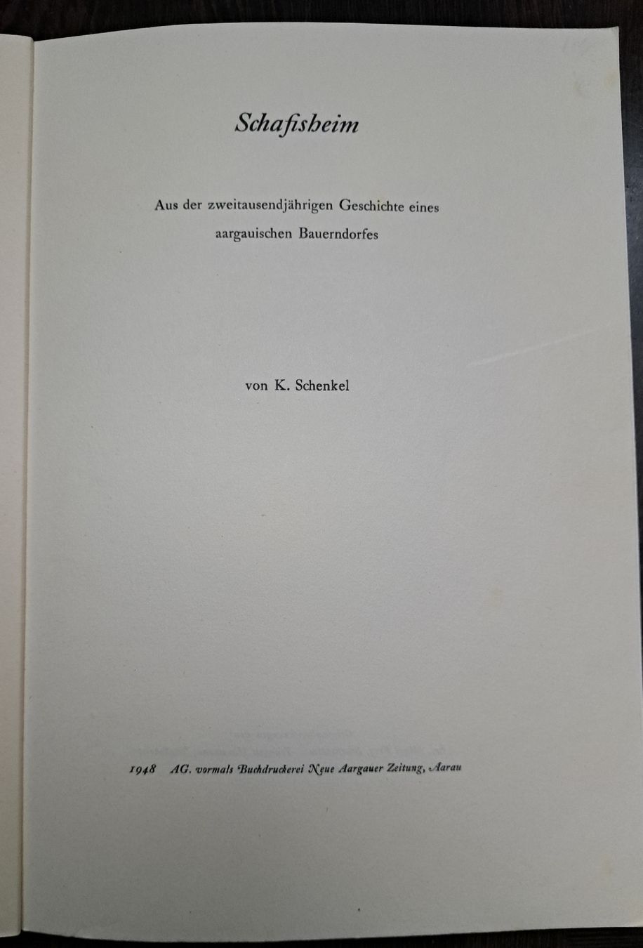 Libri: Schafisheim Geschichte Buch – Usato da Riggisberg venduto da Boxel 1